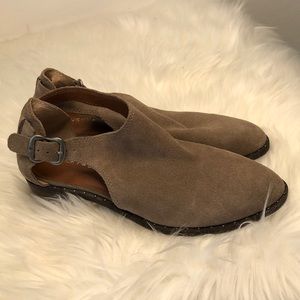 Lucky brand taupe suede booties size 7.5
